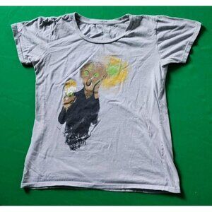 The Scream Ice Scream Edvard Munch Parody Art T-Shirt Small Grey Fitted